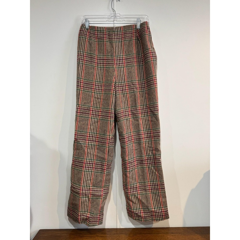 Vintage Evan Picone Wool Plaid Dress Pants Womens 26 Brown Tweed Lined Hong Kong